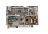 One bedroom floor plan Horizons North Apartments in Miami, Fl